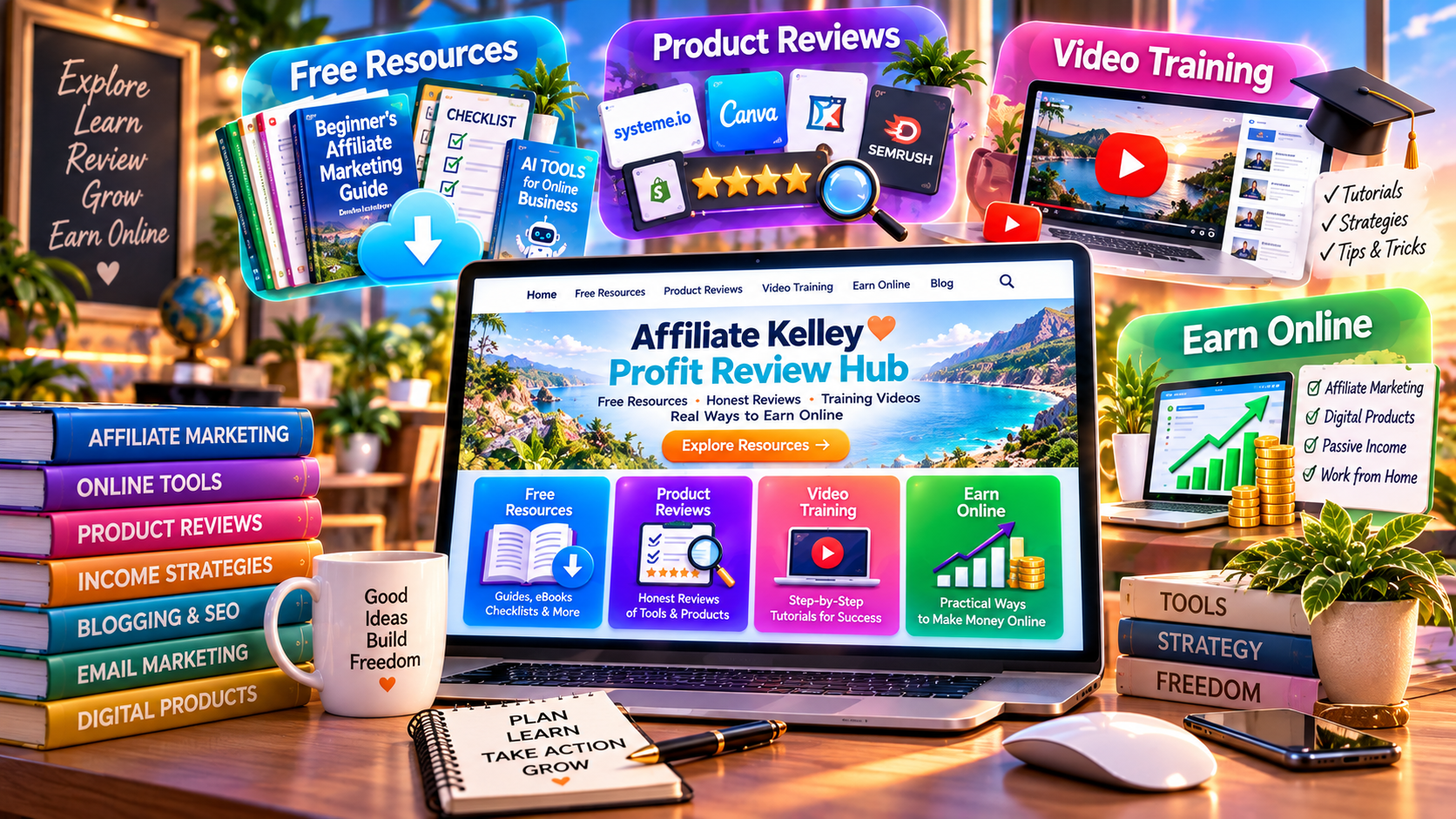 Affiliate Kelley Profit Review Hub Workspace